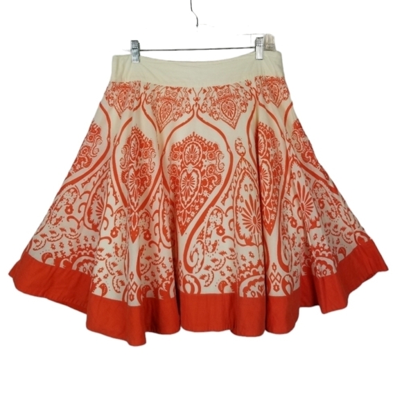 Edme & Esyllte Anthropologie Womens Paisley Wilderness Maze Skirt Size 8 Cotton - Picture 1 of 7